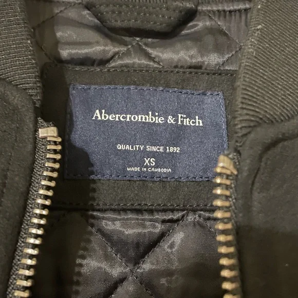 Men’s Abercrombie & Fitch Suede Bomber Jacket Black Size XS - Picture 2 of 3